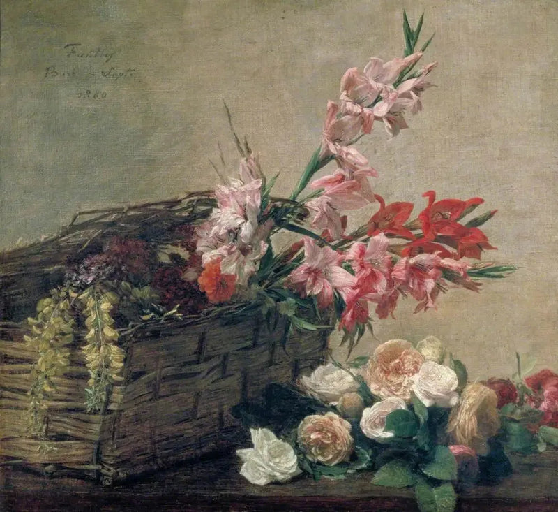 Gladiole und Rosen - Henri Fantin-Latour