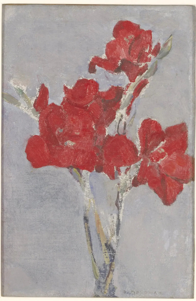 Rote Gladiolen - Piet Mondrian