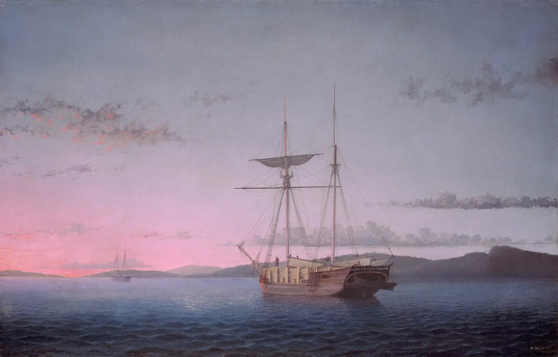 Goélettes forestières le soir sur la baie de Penobscot - Fitz Henry Lane