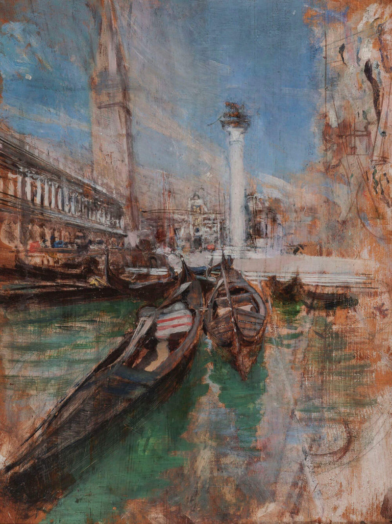 Gondeln vor dem Markusplatz - Giovanni Boldini