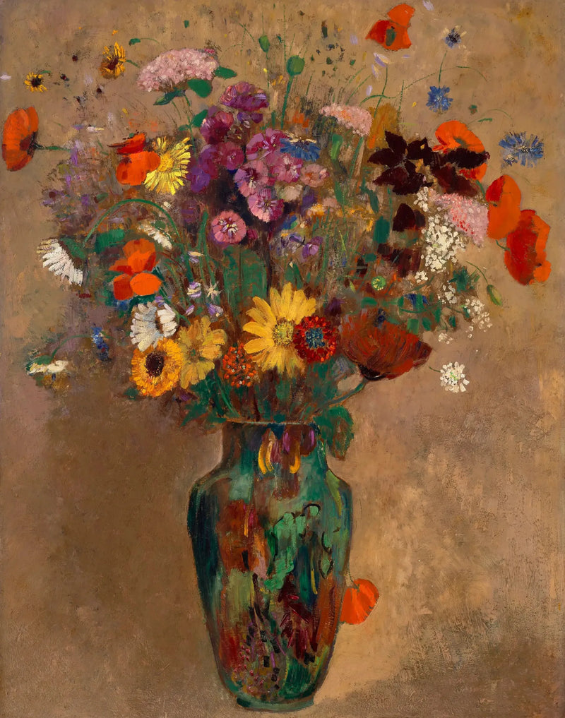Grober Blumenstrauß aus Feldblumen - Odilon Redon