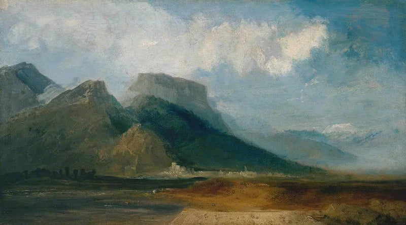 Grenoble vom Fluss Drac mit dem Mont Blanc in der Ferne - J. M. W. Turner