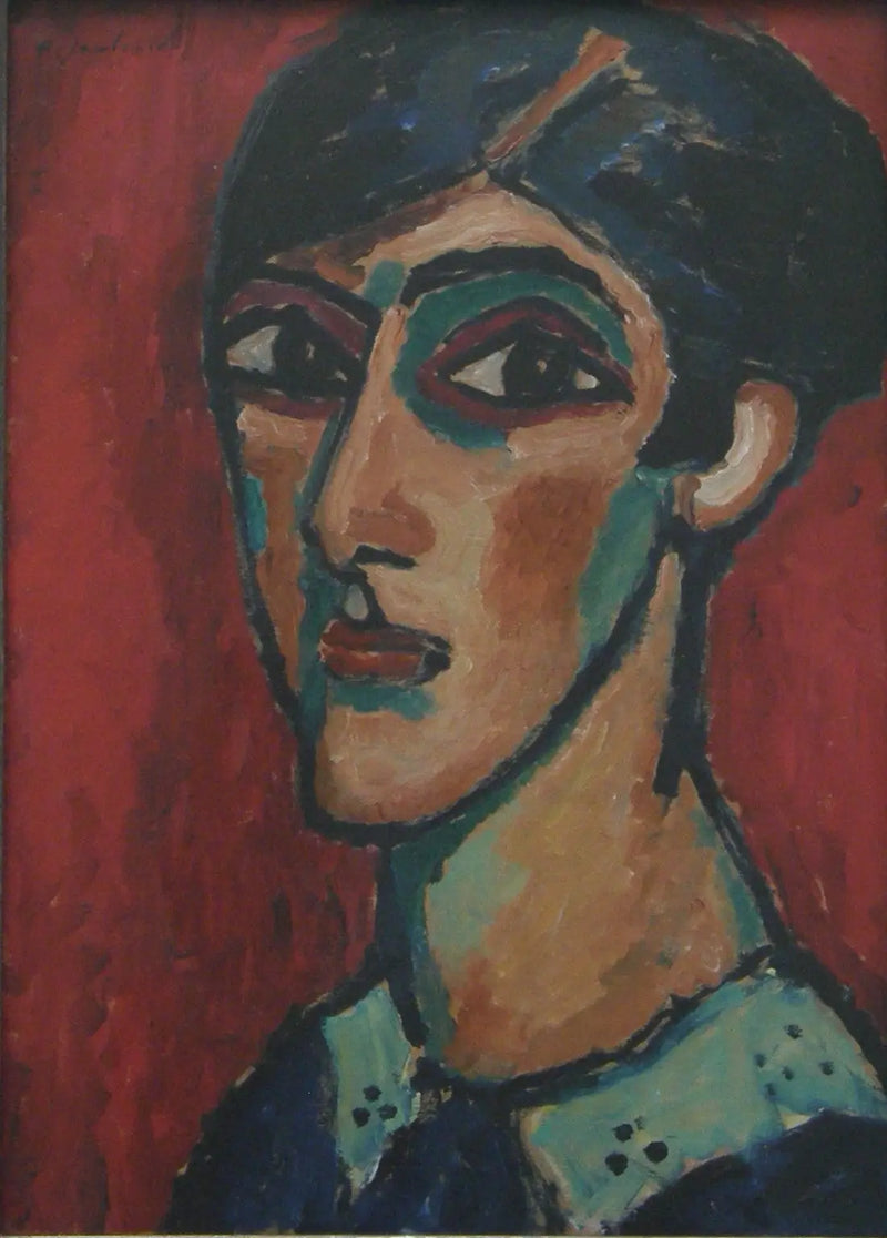 Große Frauenkopf auf Rot - Alexej von Jawlensky
