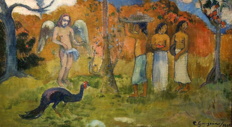 Gruppe mit einem Engel - Paul Gauguin