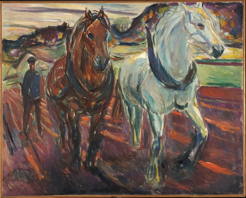 Gruppe von Arbeitspferden - Edvard Munch