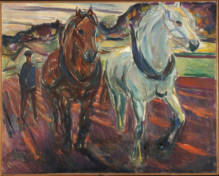 Gruppe von Arbeitspferden - Edvard Munch