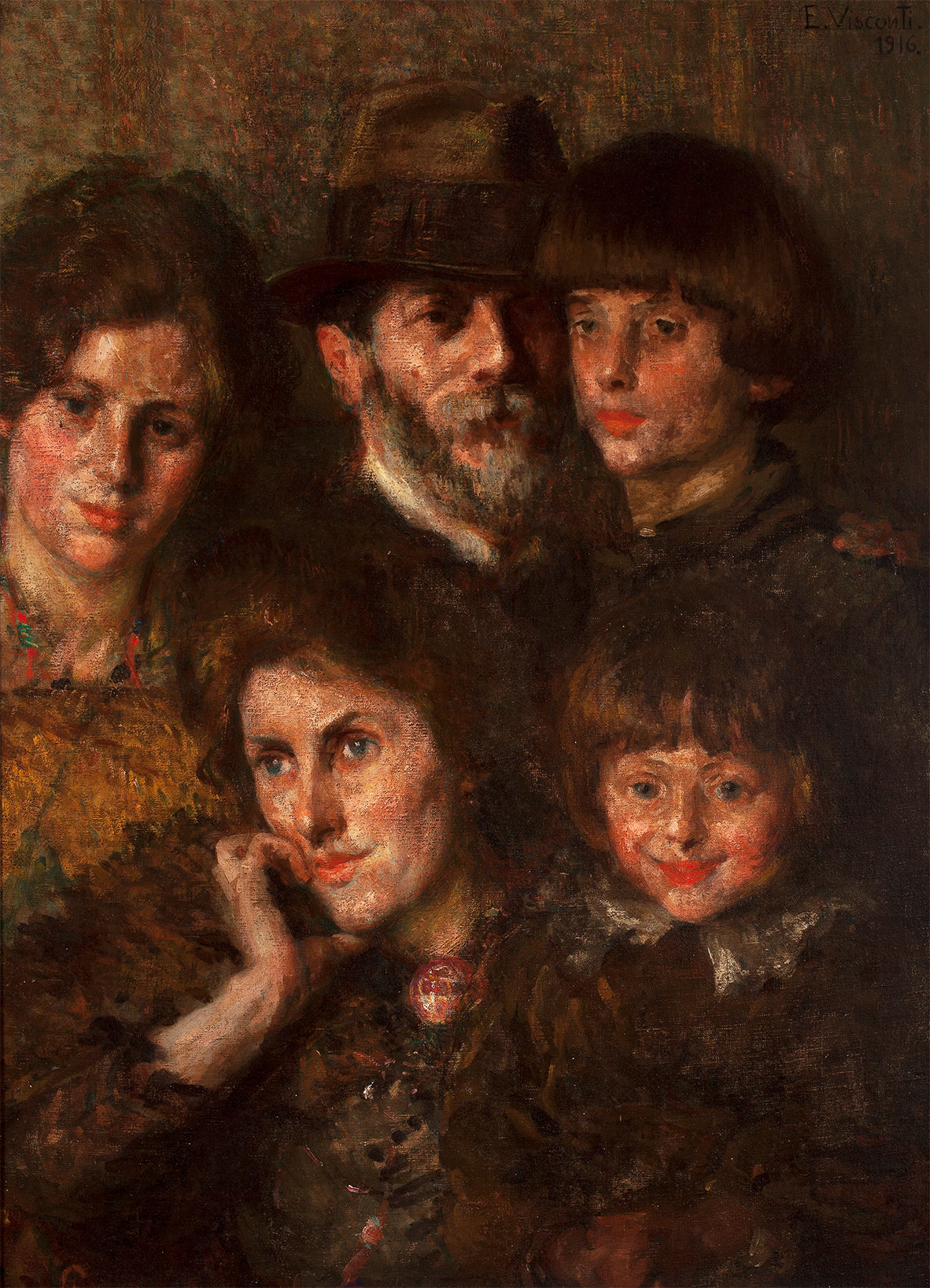 Groupe de portraits - Eliseu Visconti image 1 tableau peint à l’huile sur toile