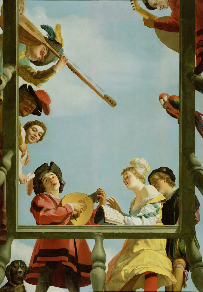 Musikkgruppe auf einem Balkon - Gerrit van Honthorst