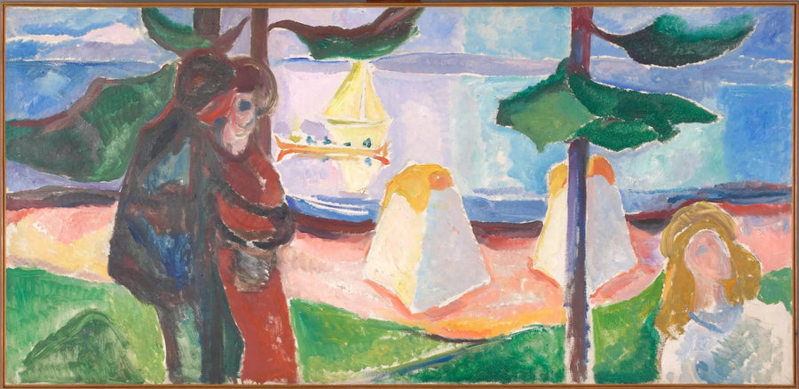 Gruppen von Menschen am Strand - Edvard Munch