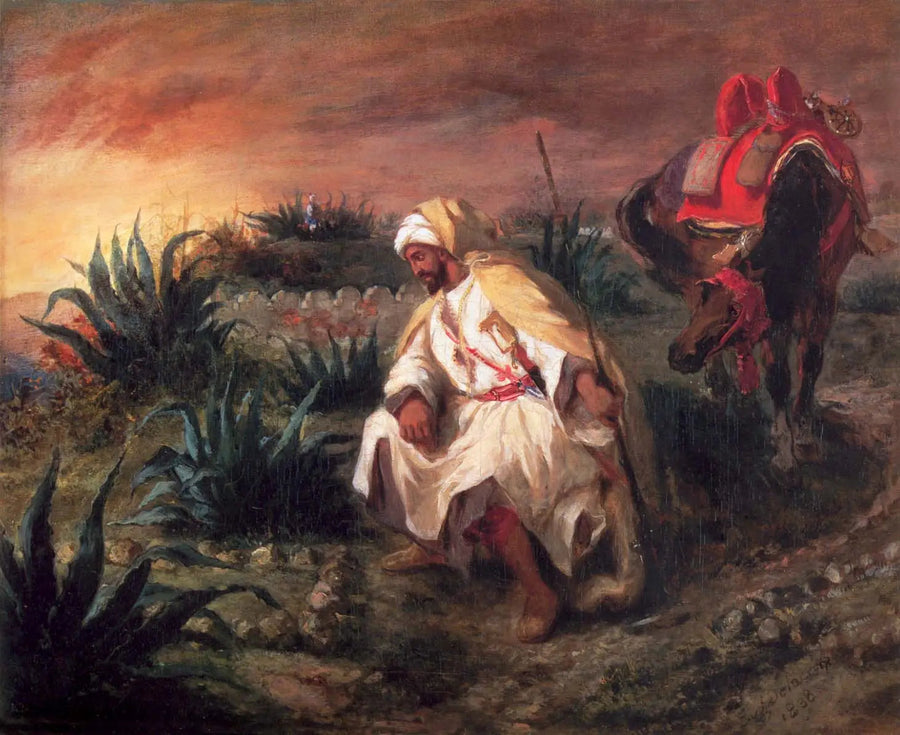 Krieger neben einem Grab - Eugène Delacroix