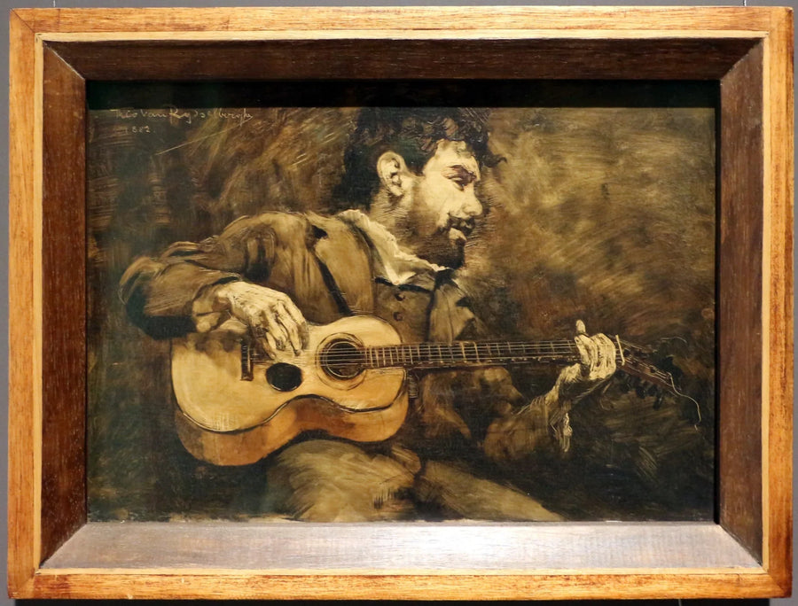 Gitarrist - Porträt des spanischen Malers Darío de Regoyos - Théo van Rysselberghe