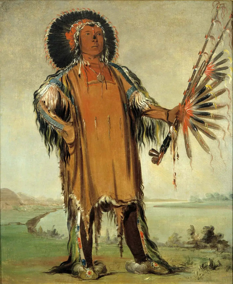 Ha-na-tá-nu-maúk, Anführer der Wölfe, Oberhäuptling des Stammes - George Catlin