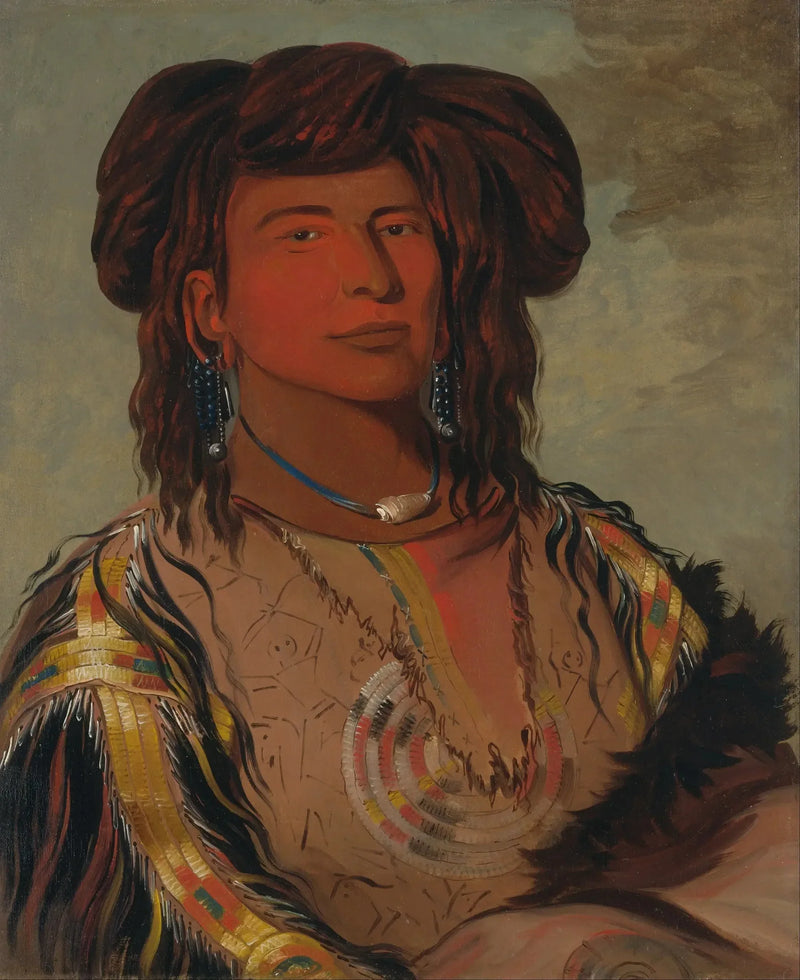 Ha-wón-je-tah, Eine Horn, Chef principal der Miniconjou-Stamm - George Catlin