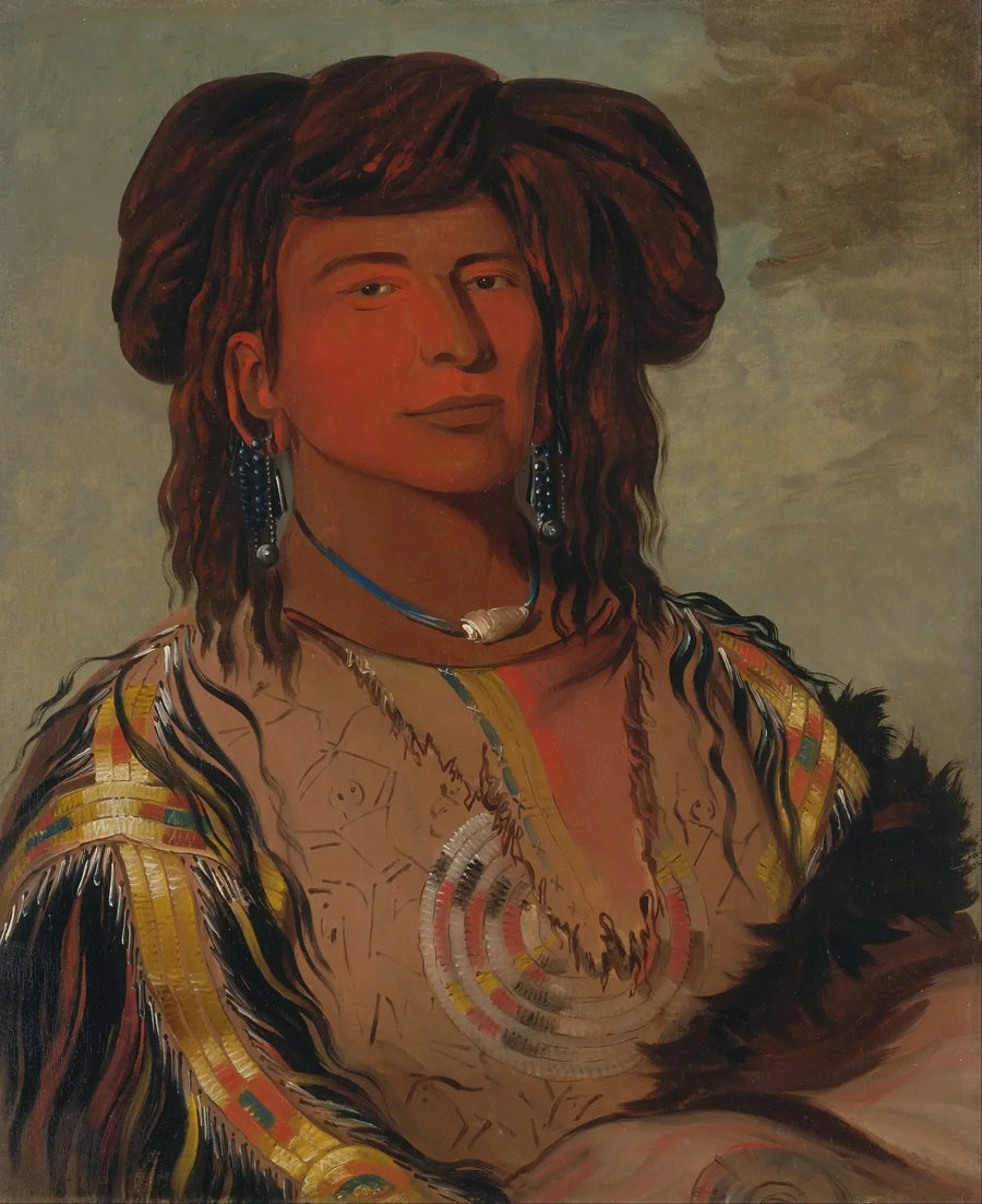 Ha-wón-je-tah, Eine Horn, Chef principal der Miniconjou-Stamm - George Catlin