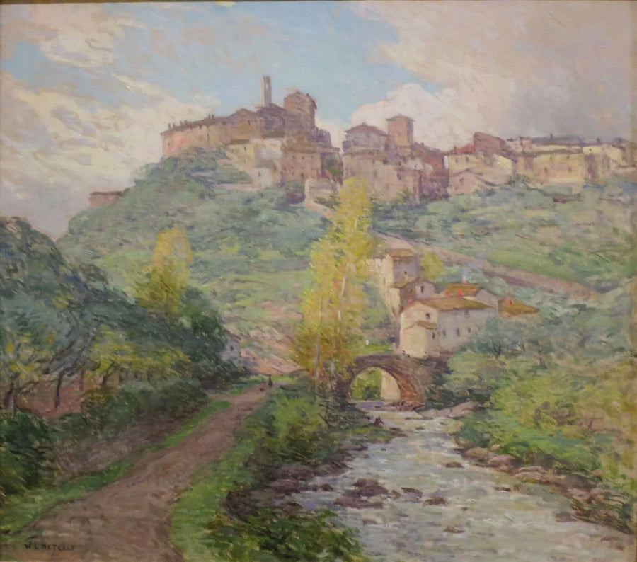 Habitations à flanc de colline, Pelago, Italie - Willard Metcalf image 1 tableau peint à l’huile sur toile