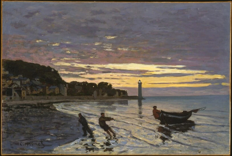 Hageln eines Bootes in Honfleur W37 - Claude Monet