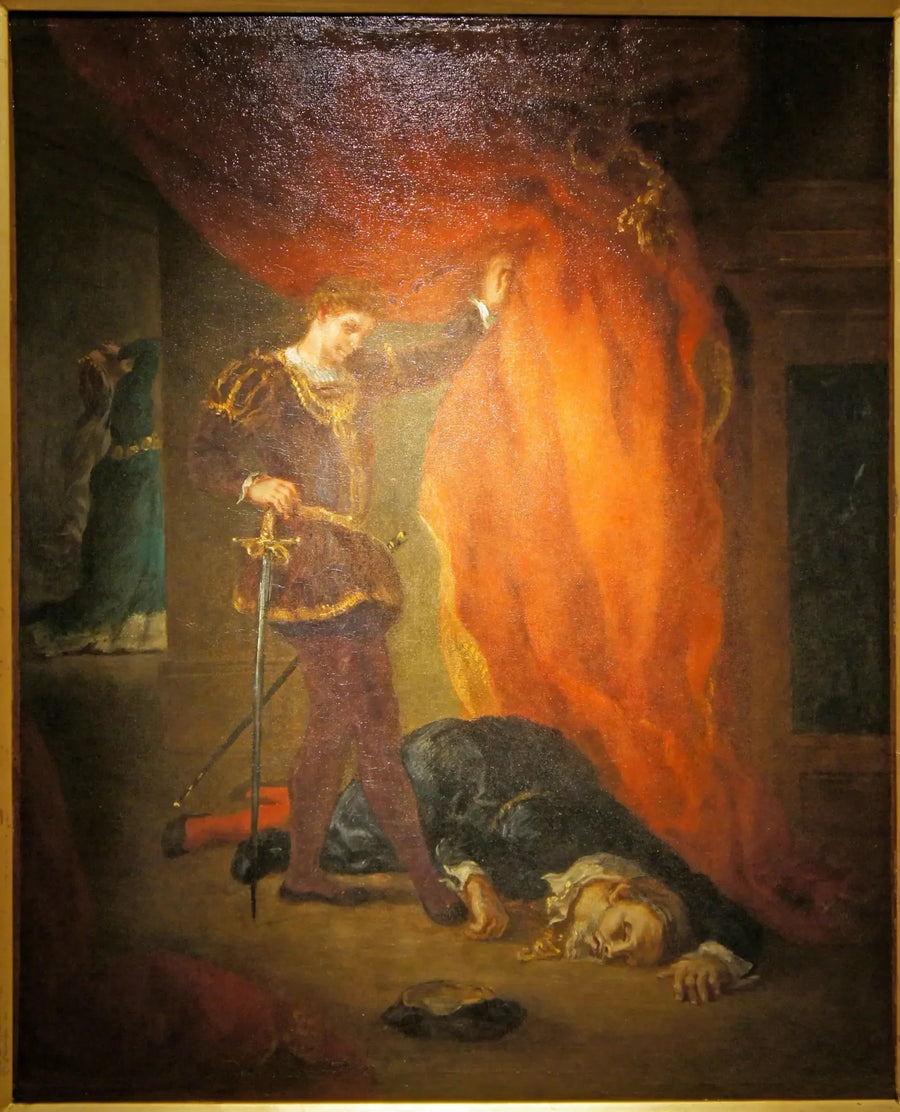 Hamlet vor dem Körper von Polonius - Eugène Delacroix