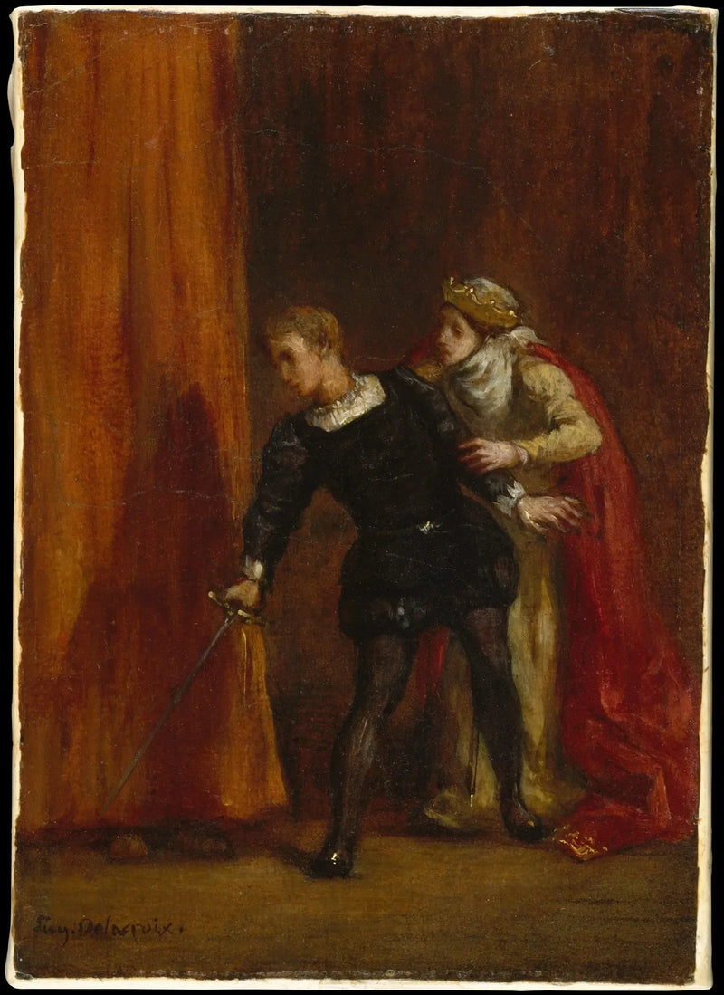 Hamlet und seine Mutter - Eugène Delacroix