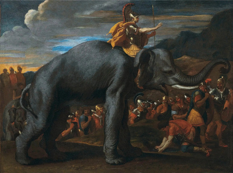 Hannibal überquert die Alpen auf dem Rücken eines Elefanten - Nicolas Poussin