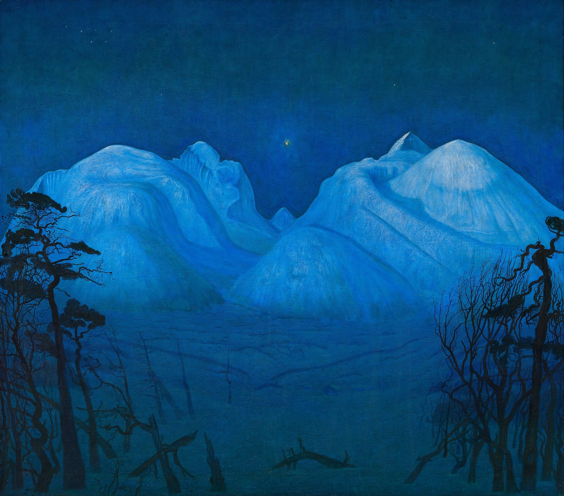 Nuit d’hiver dans les montagnes - Harald Sohlberg