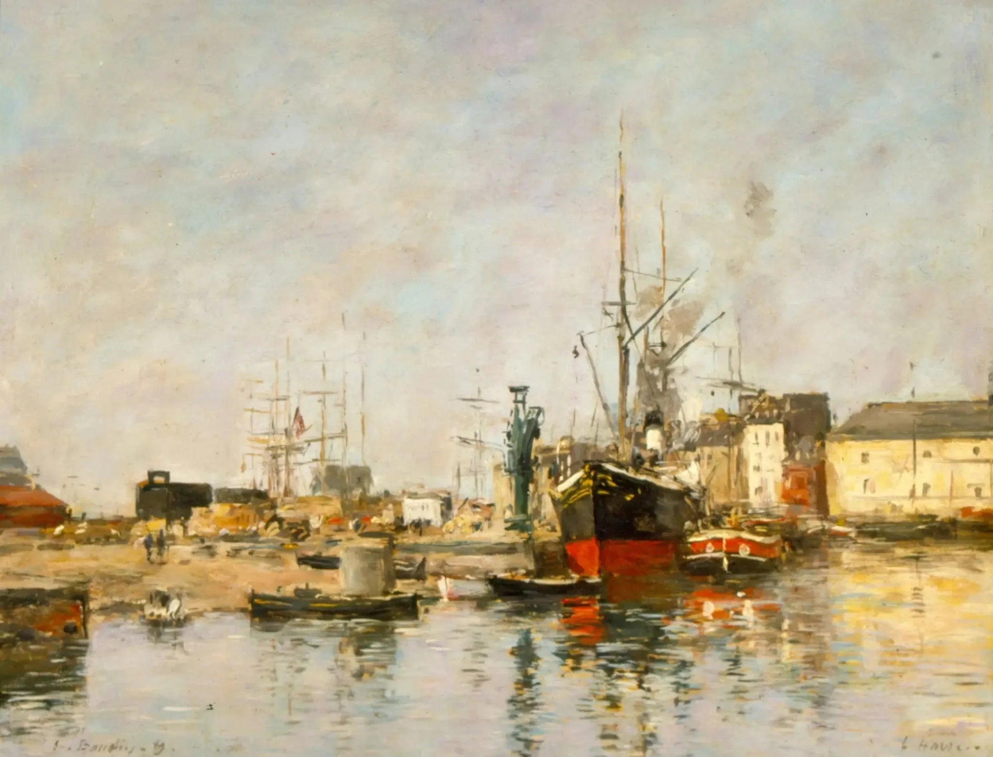 Havre. Stangenverankerung - Eugène Boudin image 1 tableau peint à l’huile sur toile