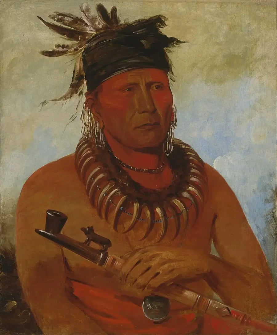 Háw-che-ke-súg-ga, Derjenige, der die Osages tötet, Häuptling des Stammes - George Catlin
