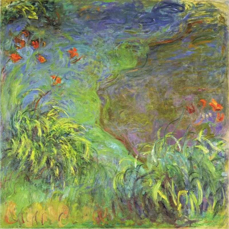 Taglilien am Wasserufer - Claude Monet