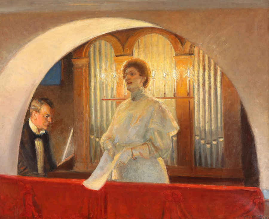 Henny Brodersen in der Skagen-Kirche. -Michael Peter Ancher