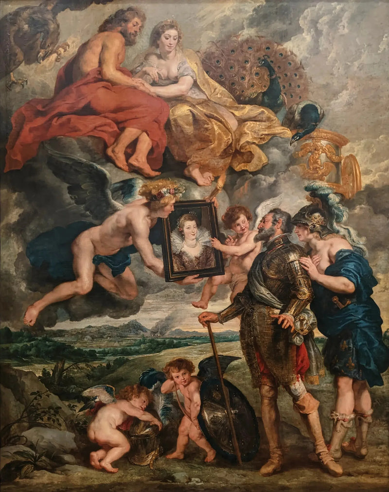 Heinrich IV. erhält das Porträt von Maria de' Medici - Peter Paul Rubens