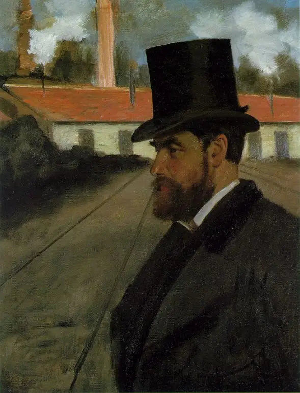 Henri Rouart vor seiner Fabrik - Edgar Degas