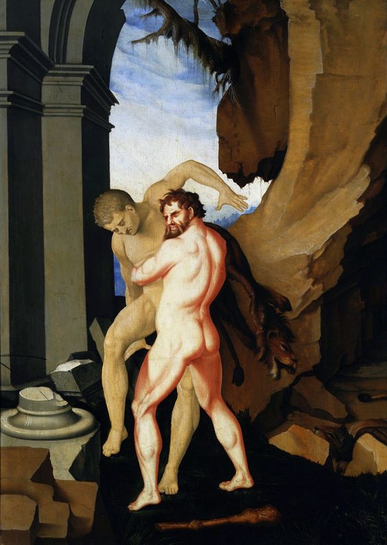 Héraclès und Antäus. - Hans Baldung Grien