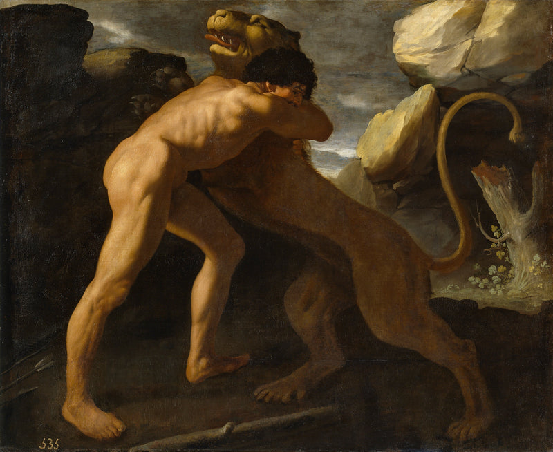 Herkules kämpft gegen den Nemeischen Löwen - Francisco de Zurbarán