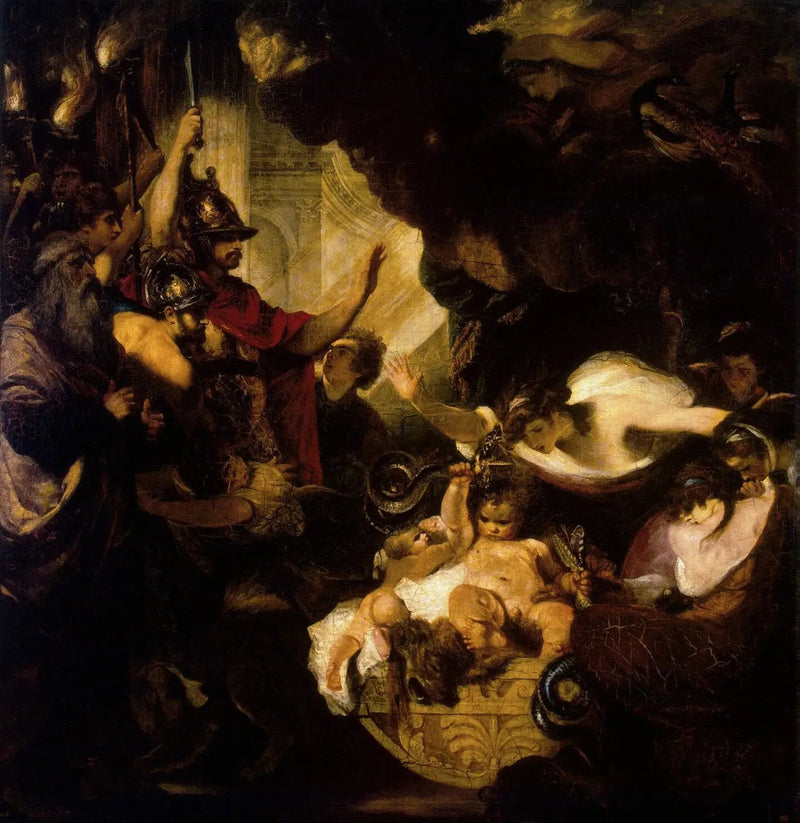 Hercules Kind erdrosselt die Schlangen - Joshua Reynolds