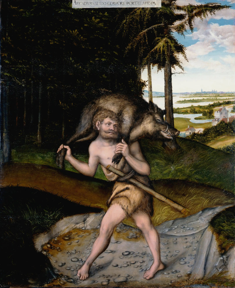 Herkules und der Eber von Érimanthe - Lucas Cranach der Ältere
