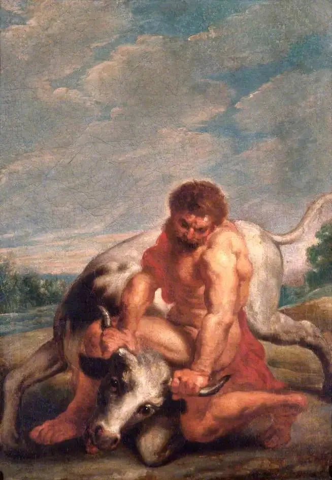 Herkules kämpft gegen Achelous in Form eines Stieres - Peter Paul Rubens