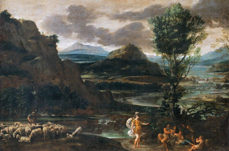 Herminie bei den Hirten - Domenichino