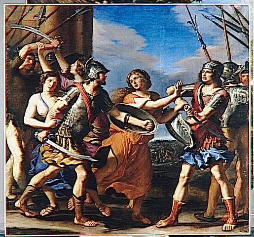 Hersilie, die Romulus und Tatius trennt - Guercino