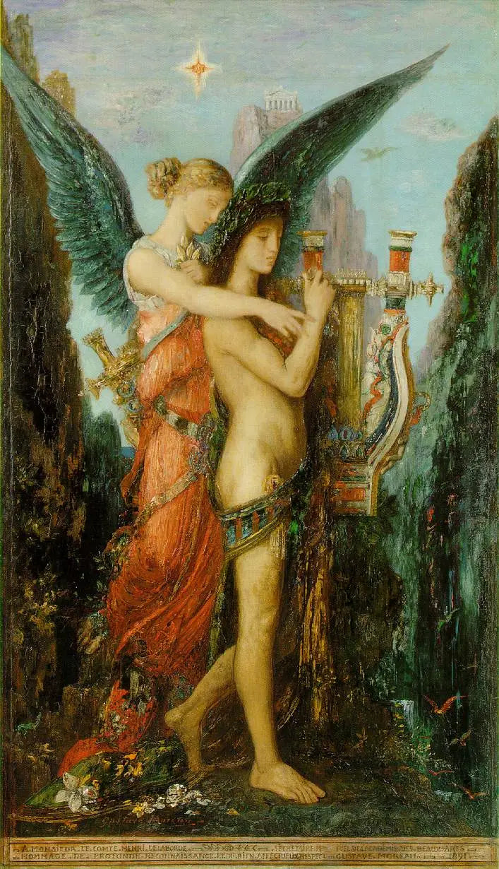 Hesiod und die Muse - Gustave Moreau