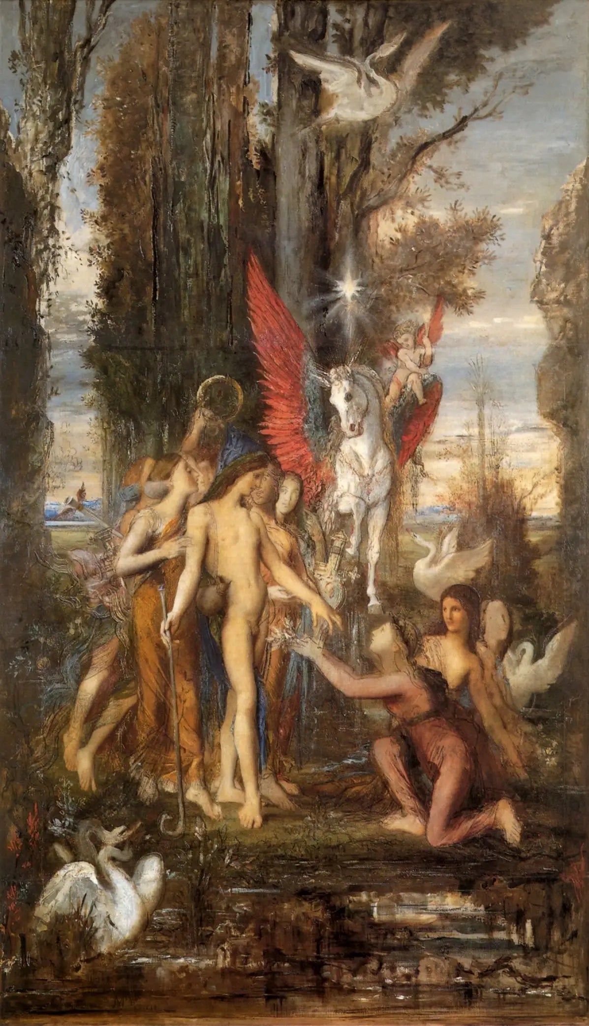 Hésiode et les Muses - Gustave Moreau image 1 tableau peint à l’huile sur toile
