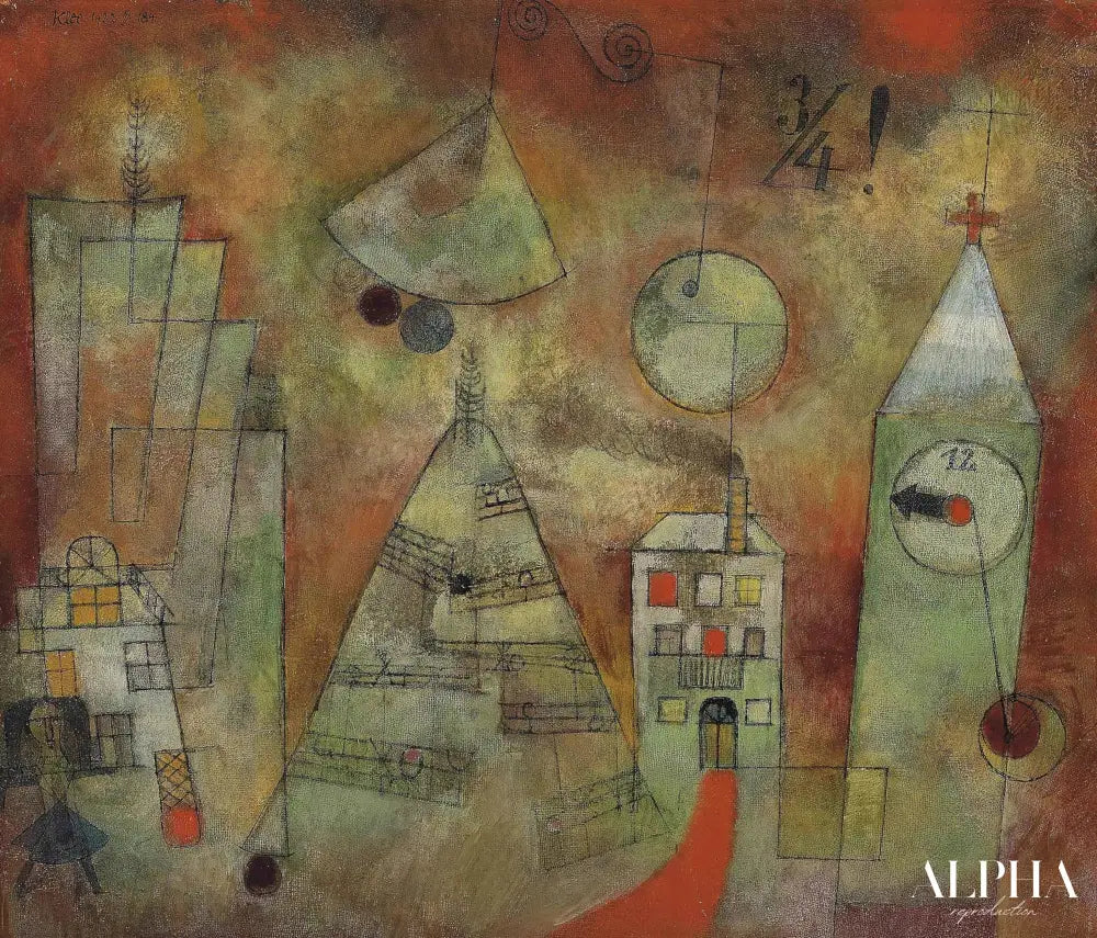 Heure fatidique à midi trois quarts - Paul Klee - Reproductions de tableaux et peintures haut de gamme