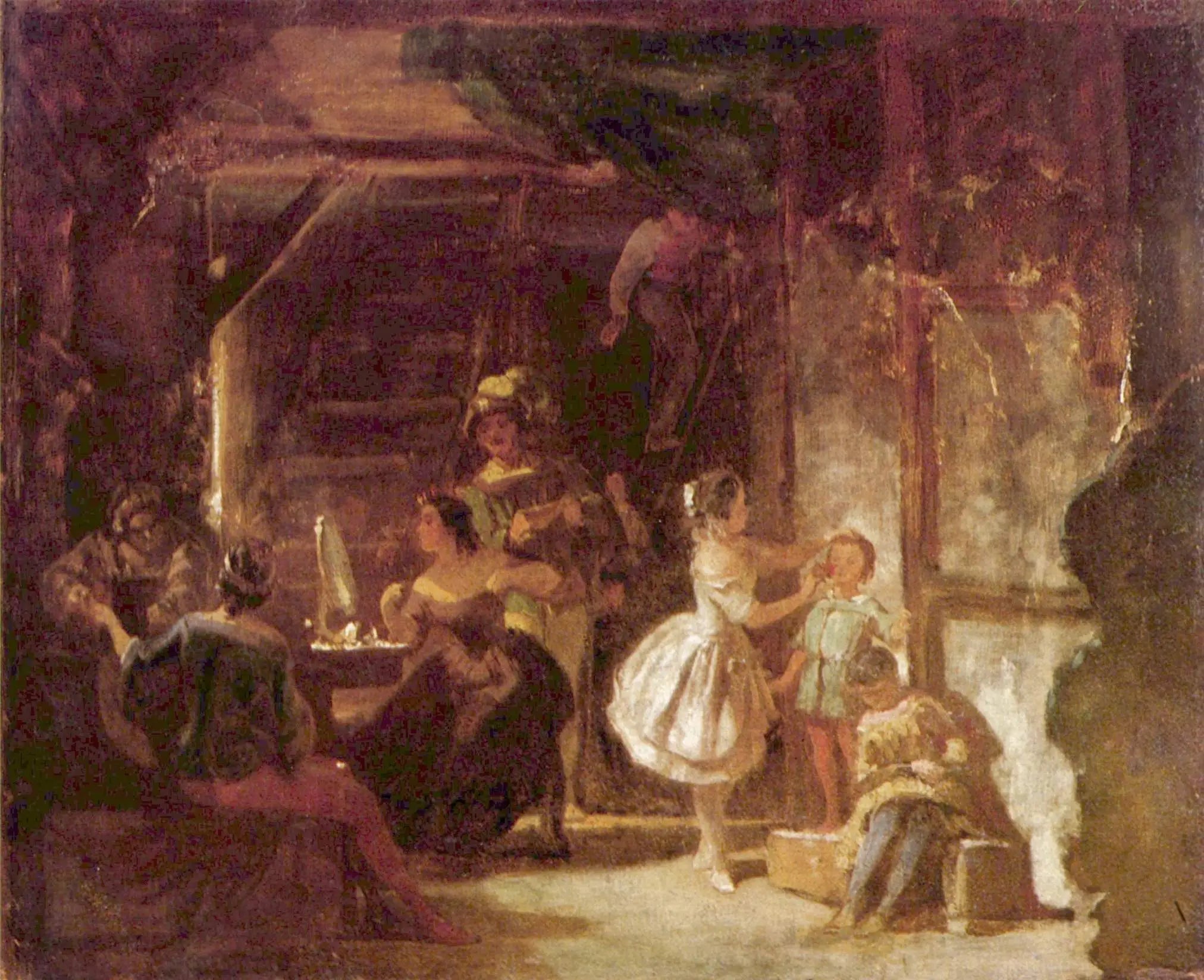 Hinter den Kulissen - Carl Spitzweg image 1 copie de tableau peinte à la main