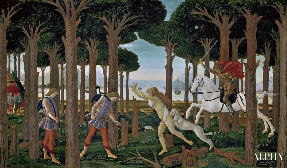 Histoire de Nastagio I - Sandro Botticelli - Reproductions de tableaux et peintures haut de gamme