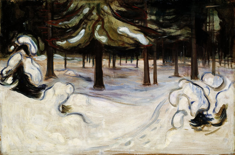 Winter im Wald, Nordstrand - Edvard Munch