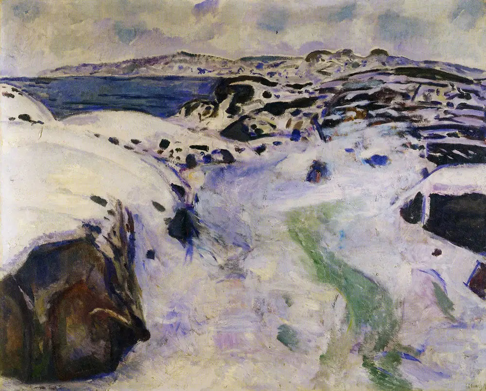 Reproduction du tableau « Hiver sur la côte - Edvard Munch » par Alpha Reproduction en peinture à l’huile