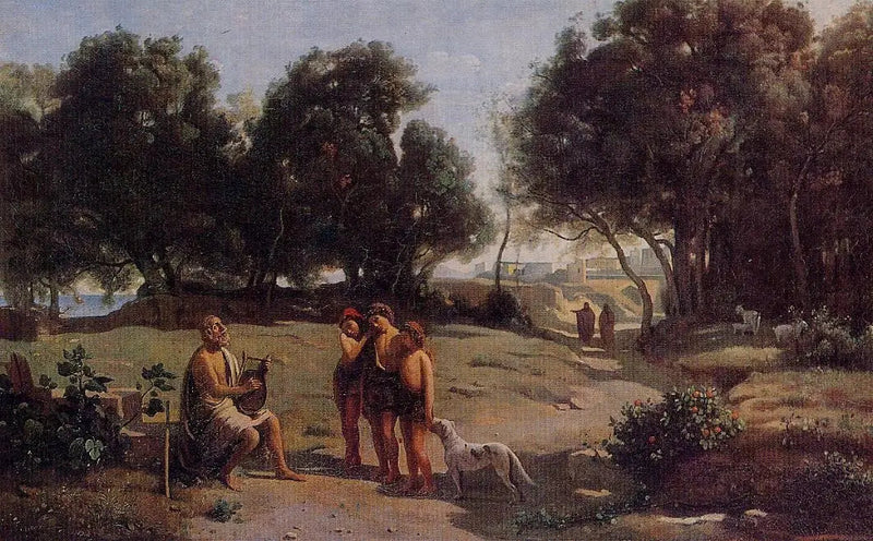Homer und die Hirten - Jean-Baptiste Camille Corot