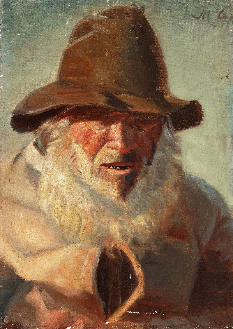 Mann mit weißem Bart. – Michael Peter Ancher