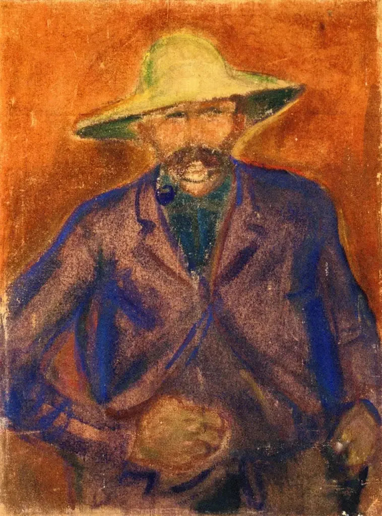 Mann mit Strohhut - Edvard Munch