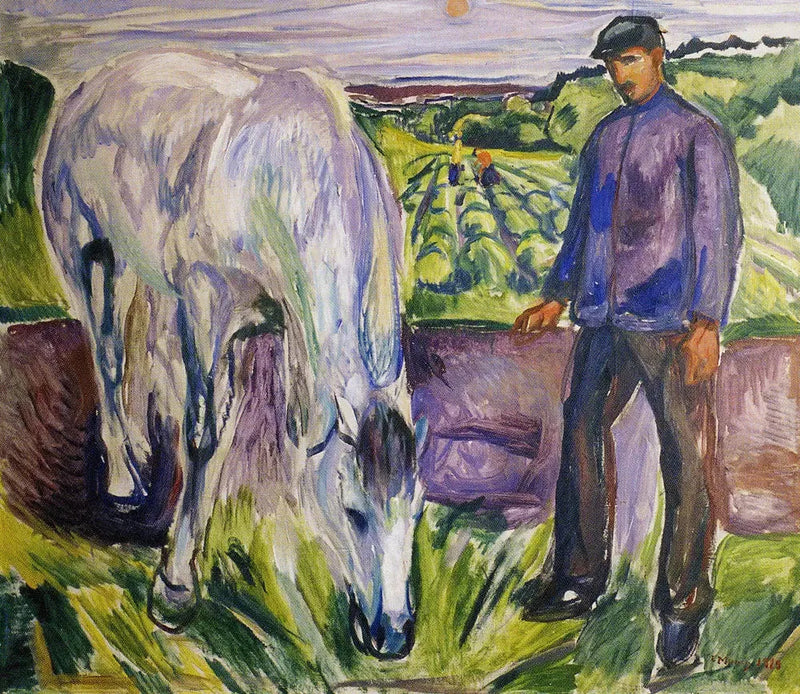 Mann mit Pferd - Edvard Munch