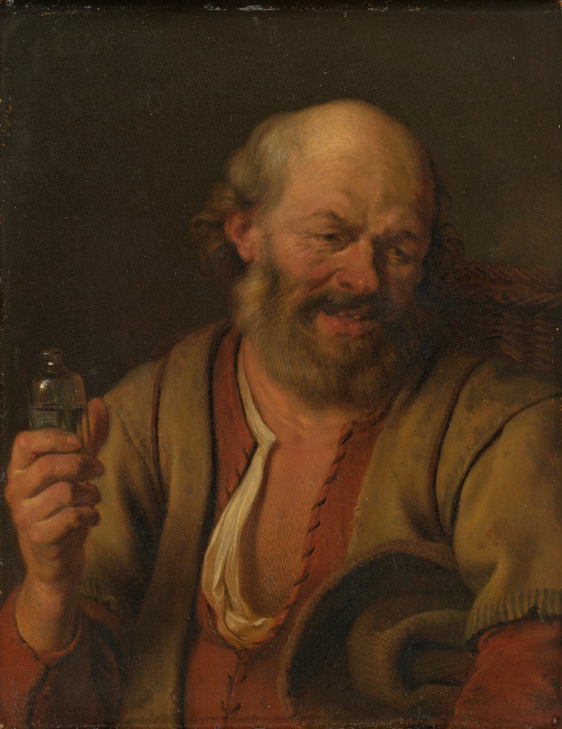 Un homme avec une bouteille de shot - Ary de Vois