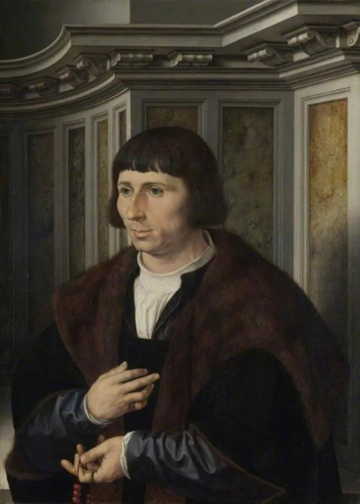 Homme avec un chapelet - Jan Gossaert image 1 reproduction de peinture à l’huile